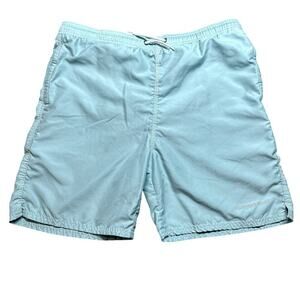 Vineyard Vines Mens Swim Trunks Light Blue with Orange Logo Size Small